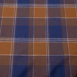 Stoff BW Flannell Karos tabakbraun-dunkelblau