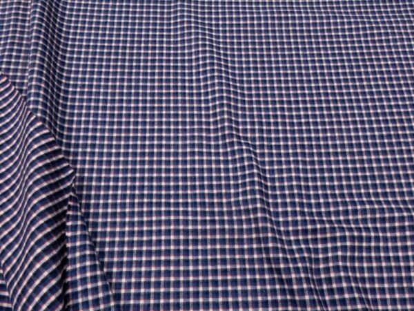 Stoff BW Flannell Karos klein blau-weiss-rot