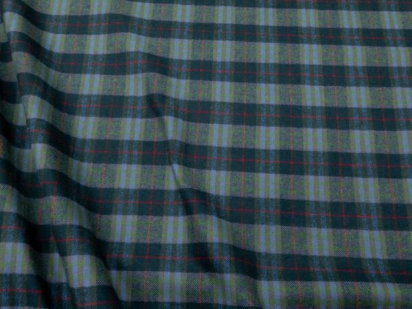 Stoff BW Flannell Karos grün-hellblau-rot