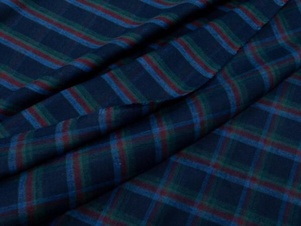 Stoff BW Flannell Streifen blau-rot-grün – Bild 2