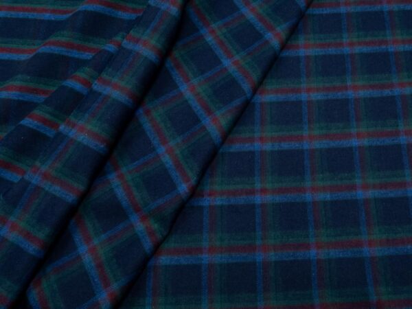 Stoff BW Flannell Streifen blau-rot-grün – Bild 3