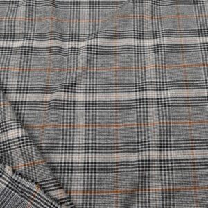 Stoff BW Flannell Glenchek schwarz-beige-oker