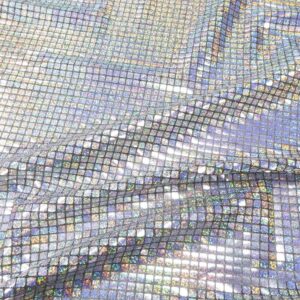 Stoff Lurexstoff Paillentten Hologramm schwarz-silber