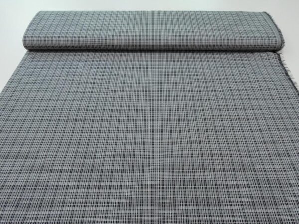 Stoff Jacquard Kunstfaser fest schwarz-weiss Gitter – Bild 3