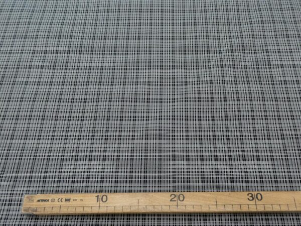 Stoff Jacquard Kunstfaser fest schwarz-weiss Gitter – Bild 4