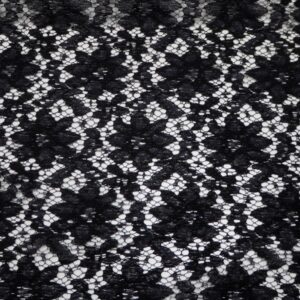 Stoff Spitze Blumen schwarz