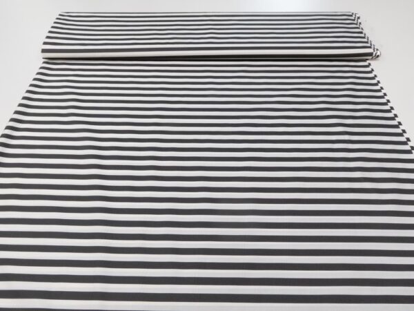 Stoff PVC bedruckt dünn Streifen schwarz-beige – Bild 3