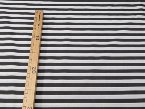 Stoff PVC bedruckt dünn Streifen schwarz-beige – Bild 4