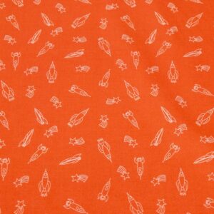 Stoff Be Robots in Orbit Raketen orange