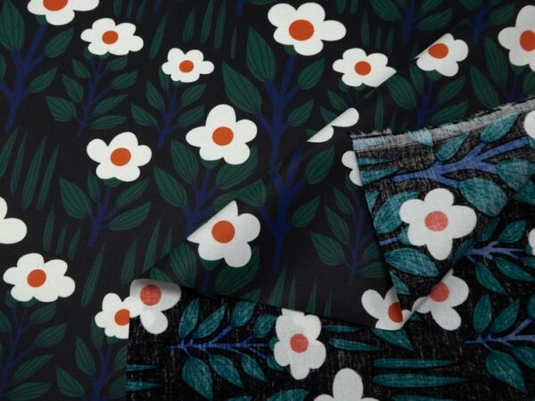 Stoff Matte Laminates 2018 black flowers – Bild 2