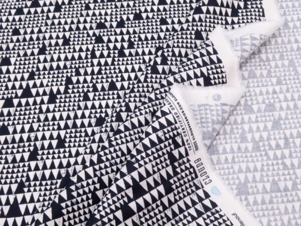 Stoff BW Imprint schwarz-weiss Dreiecke – Bild 2