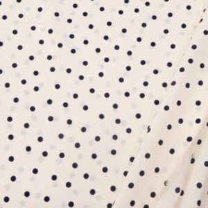 Stoff Viskose-Baumwolle Ecovero Punkte offwhite