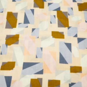 Stoff Double Gauze Geo pastell
