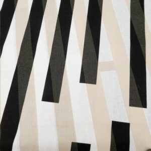Stoff 3 mIn Striche weissbeigeschwarz