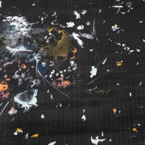 Stoff Double Gauze Nani Iro Encounter - Blumen auf schwarz