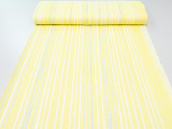 Stoff Double Gauze Nani Iro Saaaa Saa Silberstreifen & Zitronengelb – Bild 3
