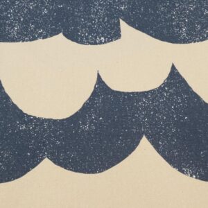 Stoff Echino Canvas superheavy Wellen natur-blau