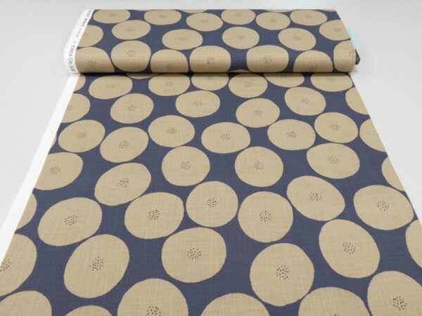 Stoff BW Canvas Muddy Works Kreise taube auf indigoblau – Bild 3