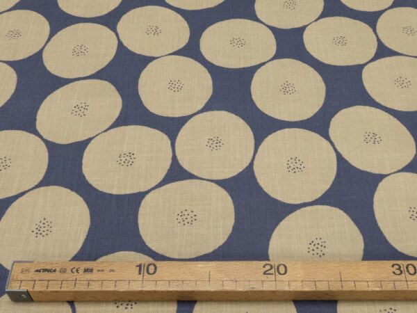 Stoff BW Canvas Muddy Works Kreise taube auf indigoblau – Bild 4