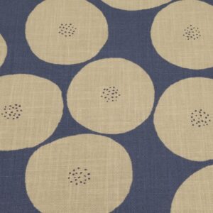 Stoff BW Canvas Muddy Works Kreise taube auf indigoblau