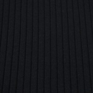 Stoff Organic wide Derby Rib schwarz