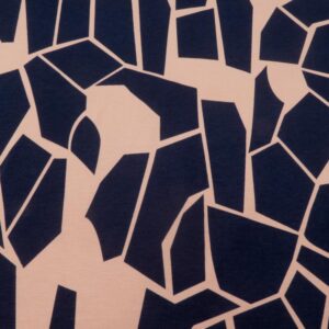 Stoff Saja Viskose Stretch Jersey Odd Puzzle Rose/indigo Night