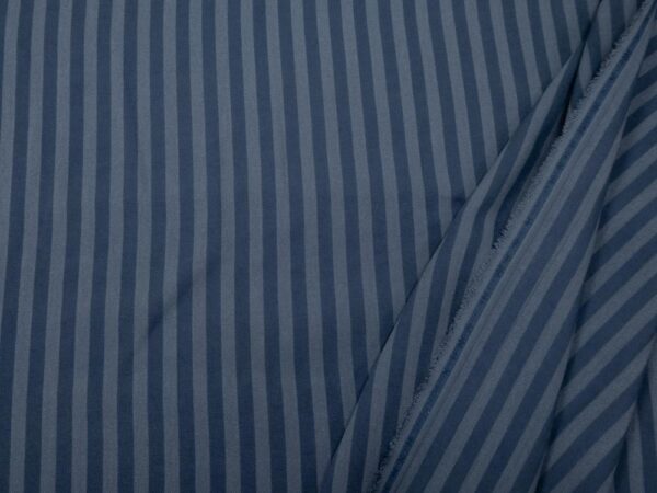 Stoff Two Tone Stripe Twll graublau helldunkel