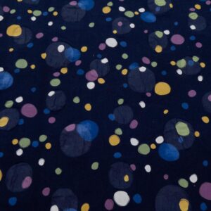 Stoff Seersucker Kokka Punkte dunkelblau