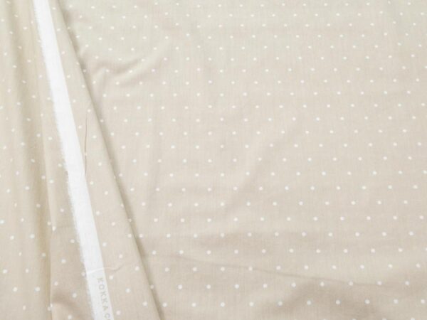 Stoff Supima Cotton Dot beige-weiss
