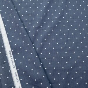 Stoff Supima Cotton Dot dunkelgrau-weiss