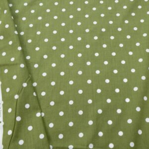 Stoff Supima Cotton Dot olivegrün-weiss
