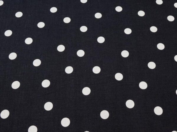 Stoff CL Sheeting Leinen-BW Punkte gross schwarzgrau