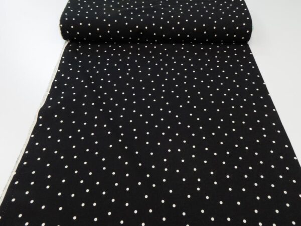 Stoff CL Sheeting Leinen-BW Punkte klein schwarz – Bild 3