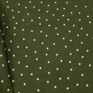 Stoff CL Sheeting Leinen-BW Punkte klein natur auf Pestogrün