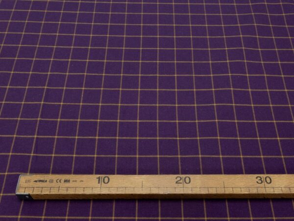 Stoff Organic Grid Cotton Gots Plum-Dry Mustard Yellow – Bild 4