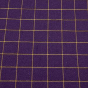 Stoff Organic Grid Cotton Gots Plum-Dry Mustard Yellow
