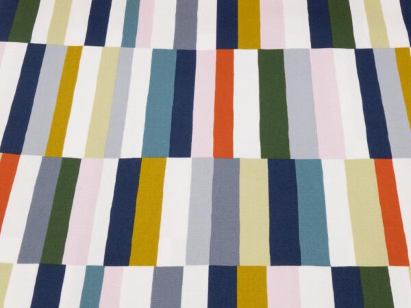 Stoff Kokka Canvas Border Striche grün-blau-orange