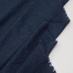 Stoff Plain Twill Flanell dunkelblau meliert