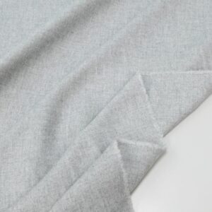 Stoff Plain Twill Flanell hellgrau meliert
