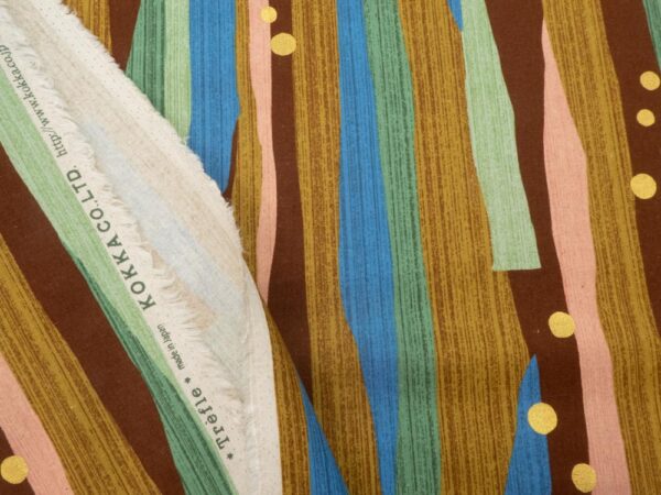 Stoff Canvas KOKKA  70's Style gold Dots – Bild 2