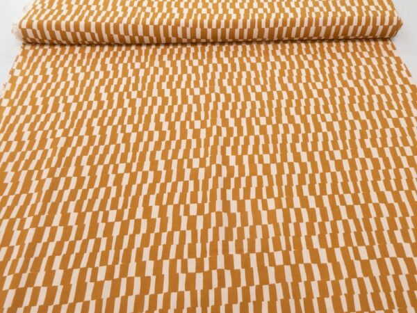 Stoff Viskjosekrepp Domino Ochre – Bild 3