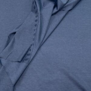 Stoff Jersey Interlock fein & glänzend meliert blaugrau