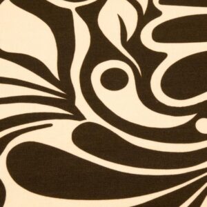 Stoff Romanitjersey Fico d India 60's Flowerpower braun-pastelrosetan