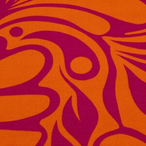 Stoff Romanitjersey Fico d India 60's Flowerpower pink-orange