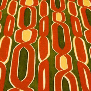 Stoff Romanitjersey Fico d India Ketten XXL pestogrün-orangerot