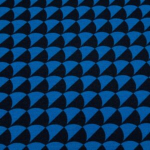 Stoff Romanitjersey Fico d India Wellenmuster petrolblau-schwarz