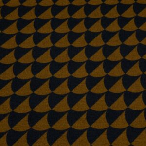 Stoff Romanitjersey Fico d India Wellenmuster caramelbraun-schwarz