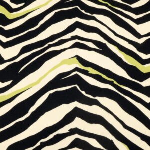 Stoff Romanitjersey Fico d India Zebra schwarz-grün-Vanilla