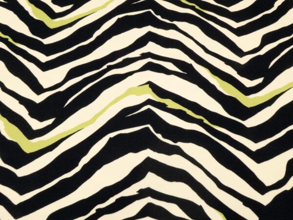 Stoff Romanitjersey Fico d India Zebra schwarz-grün-Vanilla