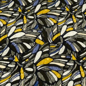 Stoff Romanitjersey Fico d India Herbstmuster braun-blau